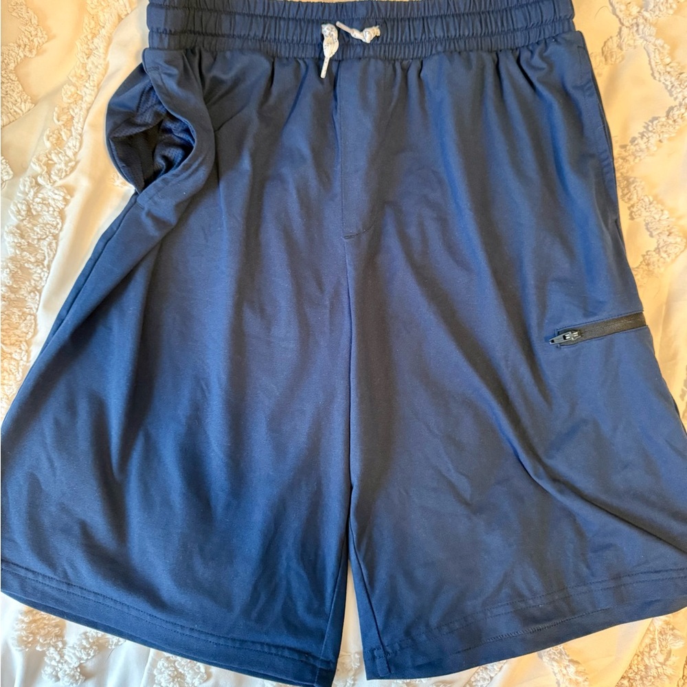 Kids Navy Athletic Works Shorts with Zip Pocket XXL-18